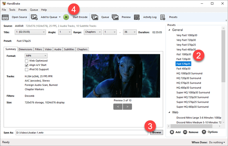 Handbrake DVD to MP4