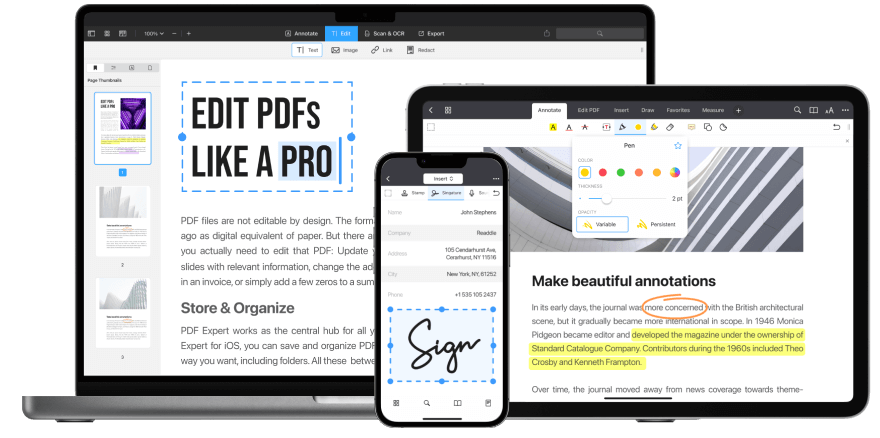 PDF Expert banner device