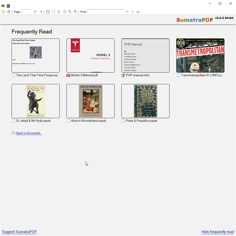 Sumatra PDF Main UI