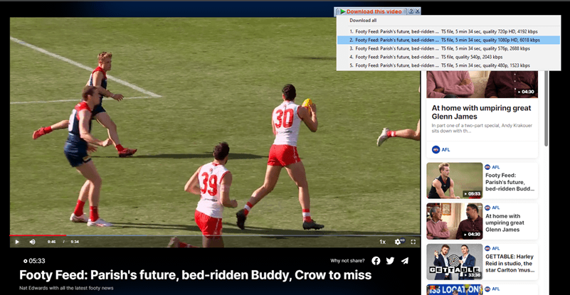 Any Video Download: AFL